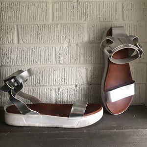 MIA sandal in silver.  Size 8.5.  Like new.